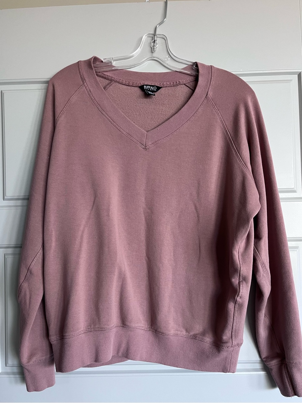 Buffalo David Bitton Mauve V-Neck Pullover Sweatshirt - Picture 3 of 4